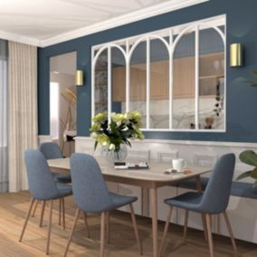 Verrière aluminium 6 vitrages clair, 6 arches décorative - Blanc