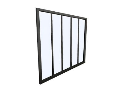 Verrière atelier en aluminium thermolaqué - 150x105 cm - Noir - BAYVIEW
