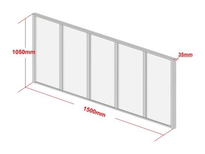 Verrière atelier en aluminium thermolaqué - 150x105 cm - Noir - BAYVIEW