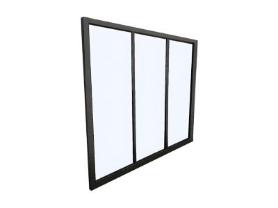 Verrière atelier en aluminium thermolaqué - 90x105 cm - Noir - BAYVIEW