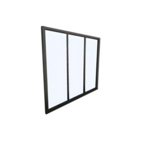 Verrière atelier en aluminium thermolaqué - 90x130 cm - Noir - BAYVIEW