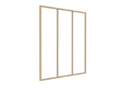 Verrière atelier en aluminium thermolaqué naturel clair 90 x 130 cm- BAYVIEW