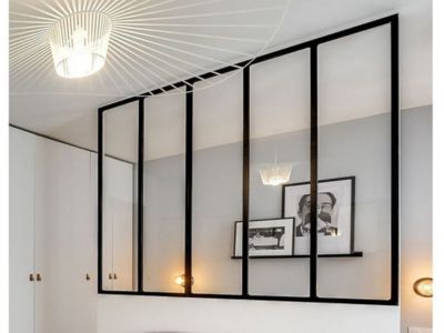 Verrière atelier en aluminium thermolaqué naturel clair 90 x 130 cm- BAYVIEW