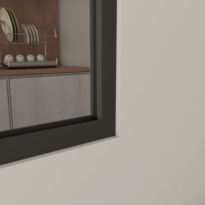 Verrière atelier fixe - Kit en aluminium noir mat - Dimensions : 93 x 108 cm - 2 carreaux de vitrage inclus