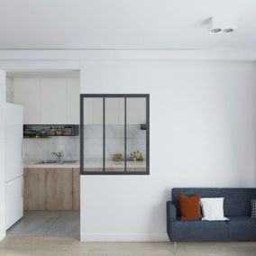 Verrière atelier Schulte - H.108xl.93 - 3 vitrages - transparent - cadre et profilés noir mat