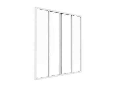 Verrière coulissante en aluminium thermolaqué blanc 120 x 130 cm- RAVENA