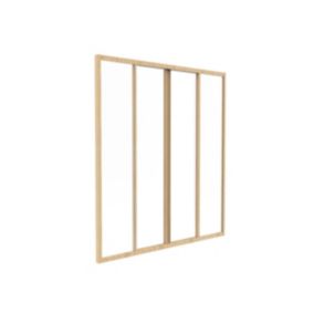 Verrière coulissante en aluminium thermolaqué naturel clair 120x130 cm - RAVENA