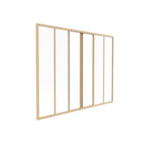 Verrière coulissante en aluminium thermolaqué naturel clair 180x130 cm - RAVENA