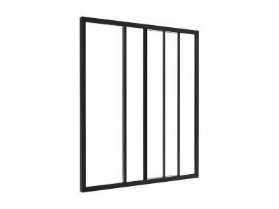 Verrière coulissante en aluminium thermolaqué noir 90 x 105 cm- RAVENA
