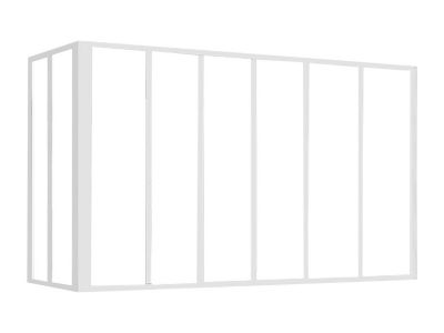 Verrière d'angle atelier en aluminium thermolaqué blanc 180 x 60 x 130 cm (L x l x H) - BAYVIEW