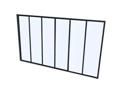 Verrière d'angle atelier en aluminium thermolaqué noir 180 x 60 x 105 cm (L x l x H) - BAYVIEW