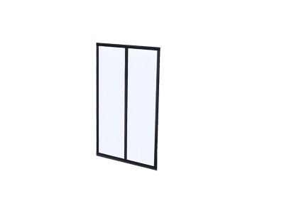 Verrière d'angle atelier en aluminium thermolaqué noir 180 x 60 x 105 cm (L x l x H) - BAYVIEW