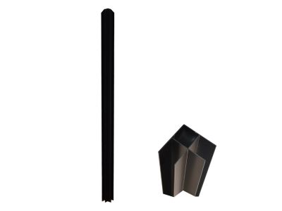 Verrière d'angle atelier en aluminium thermolaqué noir 180 x 60 x 105 cm (L x l x H) - BAYVIEW