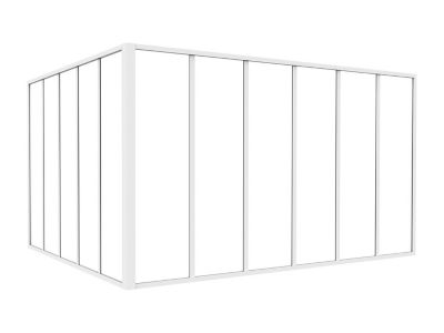Verrière d'angle d'atelier en aluminium thermolaqué blanc 180 x 150 x 105 cm (L x l x H) - BAYVIEW