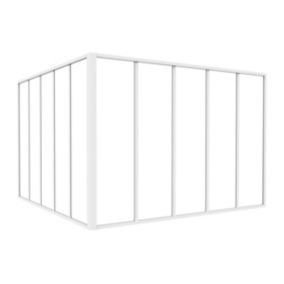 Verrière d'angle d'atelier en aluminium thermolaqué - L150 x L150 x H105 - Blanc - BAYVIEW