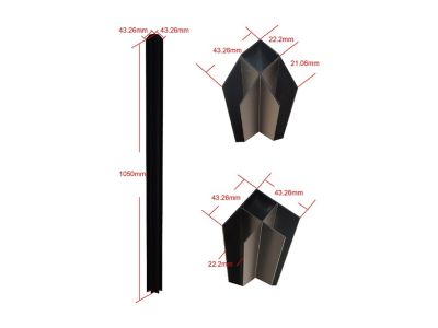 Verrière d'angle d'atelier en aluminium thermolaqué noir 150 x 120 x 105 cm (L x l x H) - BAYVIEW