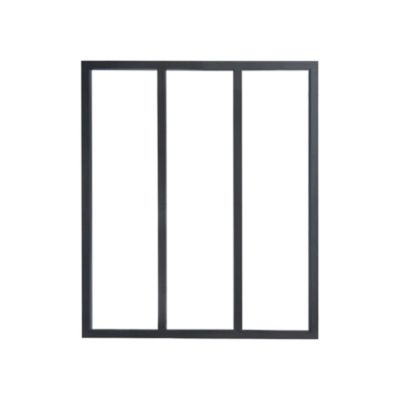 Verrière 3 carreaux transparents, coloris noir mat H108 x l.93cm