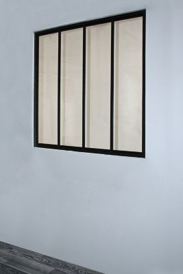 Verrière 4 vitrages acier Industrial noir H.105 x l.109 cm