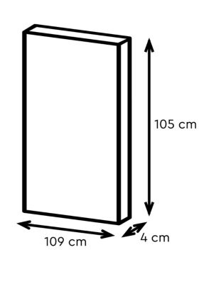 Verrière 4 vitres Opales l.109 x H.105 cm noir