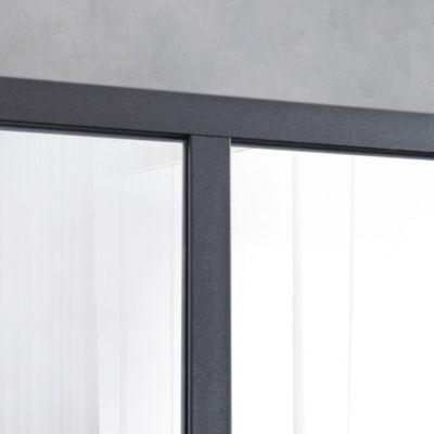 Verrière 5 carreaux transparents, coloris noir mat H108 x l.153cm