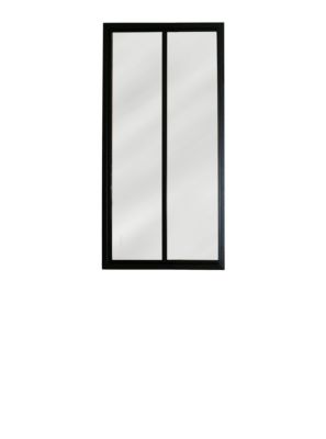 Verrière acier noir 2 vitrages opales H.105 x l.57 cm