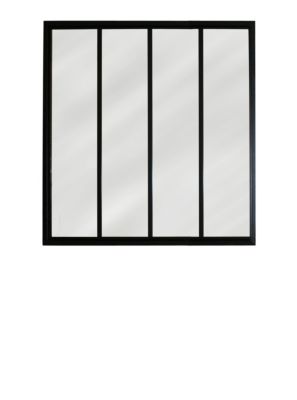 Verrière acier noir 4 vitrages opales H.105 x l.109 cm