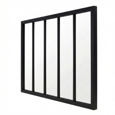 Verrière acier noir 5 vitrages transparents H 105 X L 135 cm