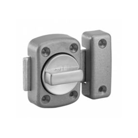 Verrou à bouton Alouette pour porte intérieure, 30mm, acier, époxy argent - THIRARD