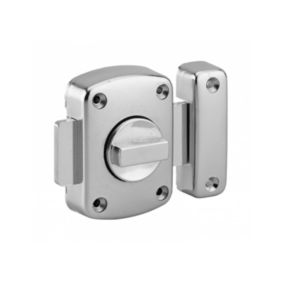 Verrou à bouton Alouette pour porte intérieure, 50mm, acier, époxy argent - THIRARD