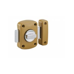 Verrou à bouton Alouette pour porte intérieure, 50mm, acier, époxy bronze - THIRARD