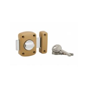 Verrou à bouton Alouette pour porte intérieure, cylindre 35mm, acier, 3 clés, époxy bronze - THIRARD
