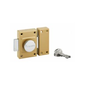 Verrou à bouton Concorde pour porte d'entrée, cylindre 40mm, acier, 3 clés, époxy bronze - THIRARD