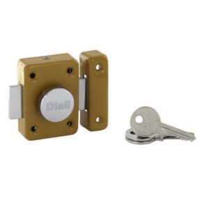 Verrou bouton et cylindre Ø21 x 40 mm coffre embouti 50 x 70 mm