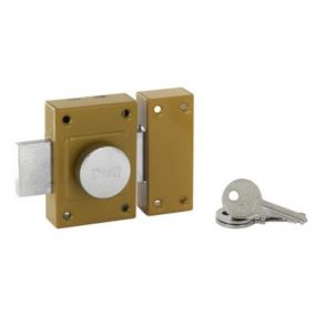 Verrou bouton et cylindre Ø21 x 45 mm coffre cambré 90 x 60 mm