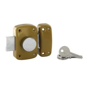 Verrou bouton et cylindre Ø23 x 45 mm coffre embouti 90 x 60 mm