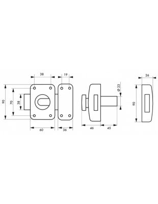 Verrou à bouton Federal pour porte d'entrée, cylindre 45mm, acier, 4 clés, époxy noir - THIRARD