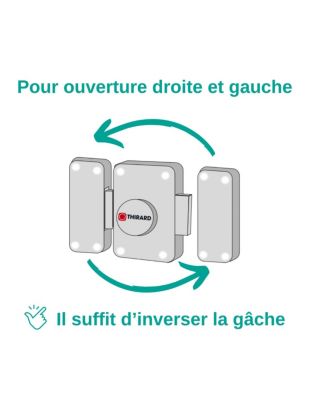 Verrou à bouton Federal pour porte d'entrée, cylindre 45mm, acier, 4 clés, époxy noir - THIRARD