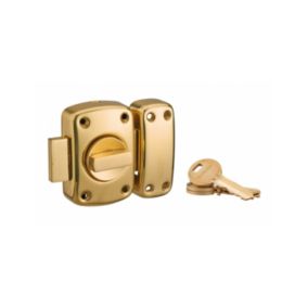 Verrou à bouton Mirage 6 pour porte d'entrée, cylindre 45mm, laiton, 3 clés, laiton - THIRARD