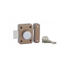 Verrou à bouton VSPM pour porte intérieure, cylindre 35, bronze, 3 clés - THIRARD
