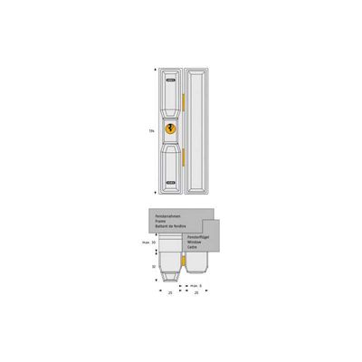 Verrou à cylindre pour baie coulissante marron - ABUS - FTS88 B KD EK