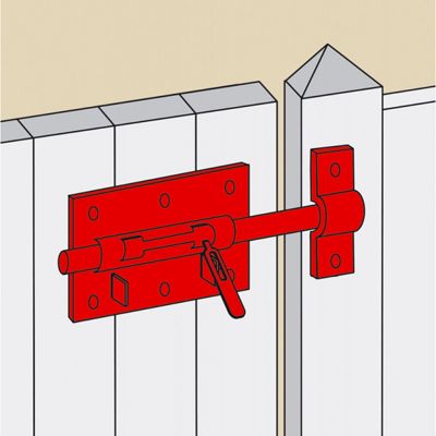 Verrou de box porte-cadenas à visser avec gâche inox AFBAT - Diamètre ...