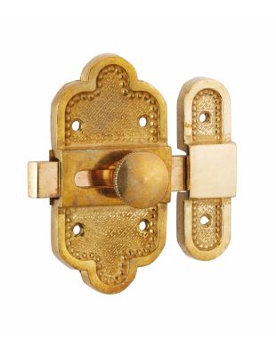 Verrou de meuble Louis XVI, 40x80mm, laiton patiné - THIRARD