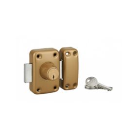 Verrou double entrée Apache pour porte d'entrée, cylindre 60mm, acier, 3 clés, époxy or - THIRARD