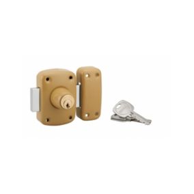 Verrou double entrée Corvette pour porte d'entrée, cylindre 50mm, acier, 3 clés, époxy bronze - THIRARD