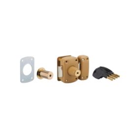 Verrou double entrée Surveyor pour porte d'entrée, cylindre 40mm, acier, 4 clés, epoxy bronze - THIRARD