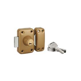 Verrou double entrée Transit 2 pour porte d'entrée, cylindre 45mm, 4 clés, époxy or - THIRARD