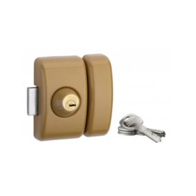 Verrou double entrée Universel pour porte d'entrée, cylindre 45mm, acier, 4 clés, epoxy bronze - THIRARD