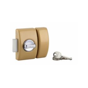 Verrou en applique à bouton pour porte d'entrée, cylindre diamètre 23x45mm, bronze, 3 clés - SP