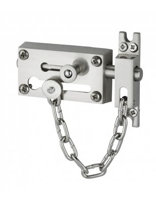 Verrou entrebâilleur à chaînette pour porte d'entrée, nickelé - SP