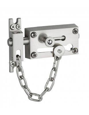Verrou entrebâilleur pour porte d'entrée, chaîne en acier, 81mm - THIRARD